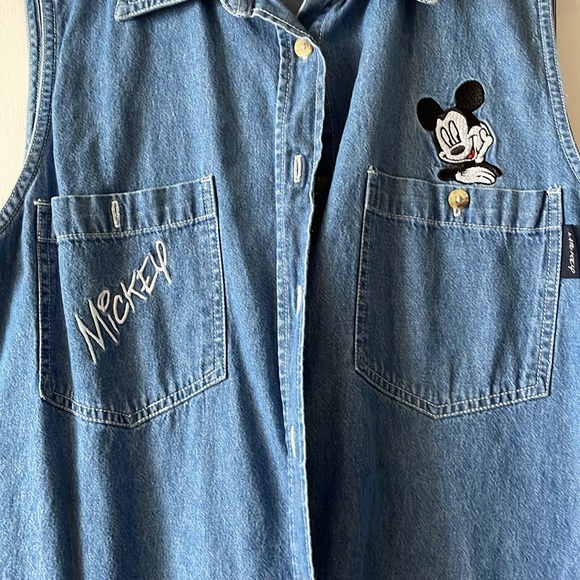 Mickey unlimited denim button down shirt M - Picture 2 of 3